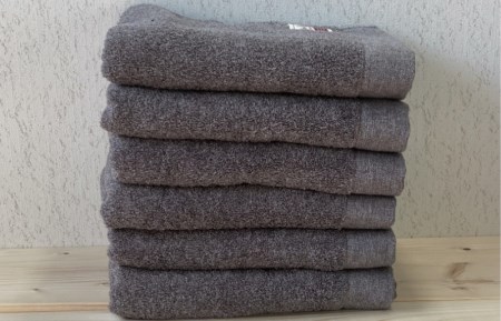コットンW フェイスタオル 6枚(グレー) 泉州こだわりタオル