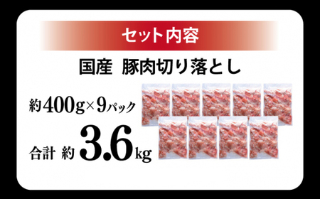 国産豚肉切り落とし 大容量 4kg（500g×8）期間限定 熟成・鮮度凍結