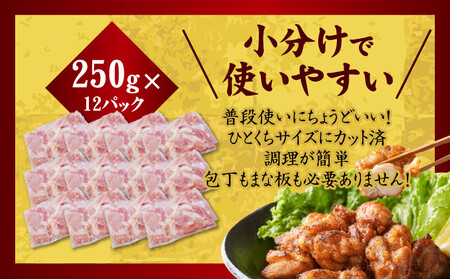 【氷温熟成×極味付け】国産 鶏肉もも カット済み 3kg 小分け 250g×12P