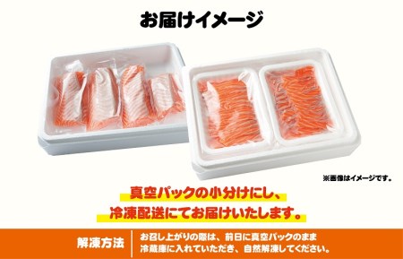 アトランティックサーモン 食べ比べ 合計 1.8kg（スライス1kg／柵 800g）