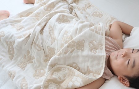 【babybear】泉州南部織 6重ガーゼハーフケット(ベージュ)