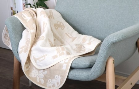 【babybear】泉州南部織 6重ガーゼハーフケット(ベージュ)