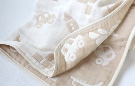 【babybear】泉州南部織 6重ガーゼハーフケット(ベージュ)