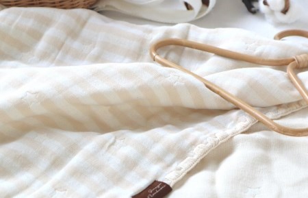 【eclat bebe】泉州南部織 4重ガーゼマルチケット（BeWh/Sサイズ）＜スピード発送＞