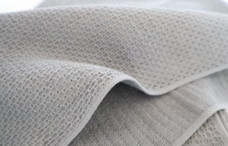 【ソフトハニカム】泉州南部織 フェイスタオル3枚セット（グレー）+ソフトハニカム織ハーフハンカチ1枚