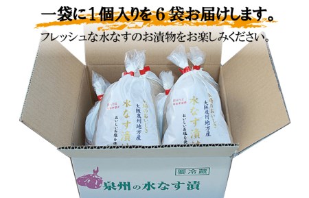 【先行予約】大人気 泉州水なす漬け 6個 夏旬の水なすを冬にどうぞ！