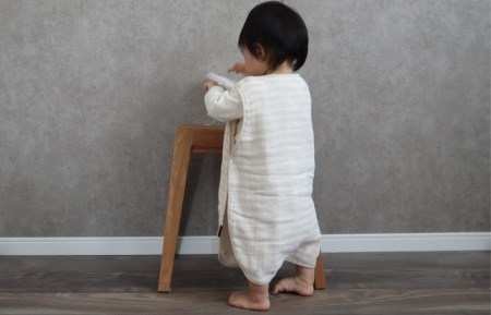 【eclat bebe】泉州南部織 4重ガーゼ スリーパー《BeWh》