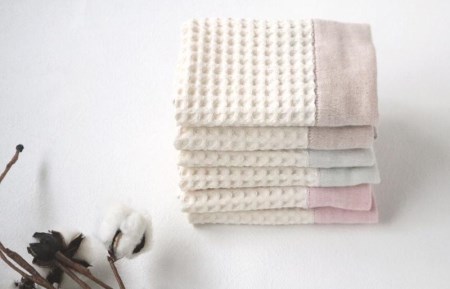 【オーガニックコットン100%】泉州南部織 cherir/ワッフルウォッシュタオル6枚セット