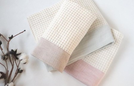 【オーガニックコットン100%】泉州南部織 cherir/ワッフルバスタオル3枚セット