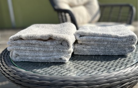 【THE EARTH TOWEL】10枚セットフェイスタオル/速乾泉州タオル(グレー)