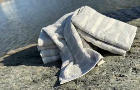 【THE EARTH TOWEL】10枚セットバスタオル/速乾泉州タオル(グレー)