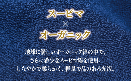高級泉州タオル ラガマフィン バスタオル フェイスタオル ネイビー 各1枚