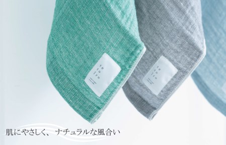 特殊織ガーゼのハンドタオル 1枚(グリーン)