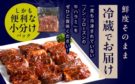 【冷蔵配送】牛ハラミ 味付け 焼肉用 900g（300g×3）【牛肉 焼肉用 焼くだけ 冷蔵 小分け 焼肉 BBQ 肉厚 人気 高評価 訳あり サイズ不揃い 家計応援 消費応援品 数量限定】