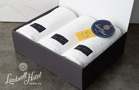 【TVで紹介!】Landwell Hotel フェイスタオル 3枚 ホワイト ギフト 贈り物