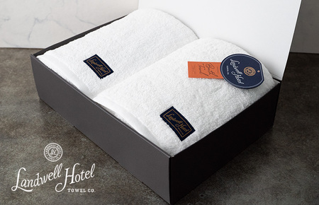 【TVで紹介!】Landwell Hotel バスタオル 2枚 ホワイト ギフト 贈り物
