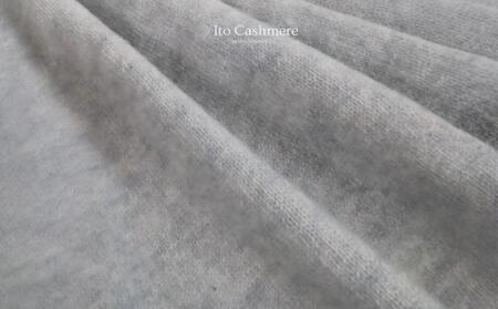 100％ピュアカシミヤ マフラー フリンジ無し ライトグレー