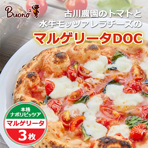 【3枚】古川農園のトマトと水牛モッツァレラチーズのマルゲリータDOC ピッツァ_惣菜・加工品 ピザ  _【配送不可地域：離島】【1531955】
