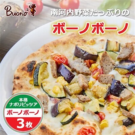 【3枚】南河内野菜たっぷりのボーノボーノピッツァ_惣菜・加工品 ピザ  _【配送不可地域：離島】【1531971】