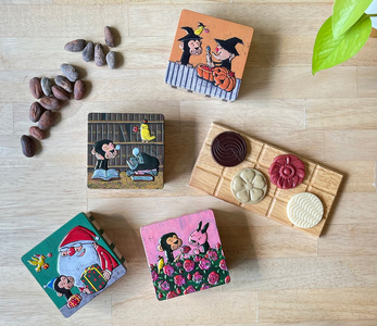 チョコレート専門店「サルくんの旅缶2缶セット」(絵本作家・谷口智則さんデザイン)｜スイーツ デザート 菓子 お菓子 洋菓子 贈り物 ギフト プチギフト プレゼント 手土産 おやつ 小分け 包装 パック [1190]