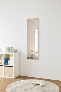 リフェクスミラー姿見 バリエ スタンダード (フィルムミラー) RMV-1-PBL (幅35cm×高さ125cm×厚み2cm)ペールブルー｜軽量 割れない 映りがキレイ 鏡 壁掛けミラー 壁付け インテリア [0713]