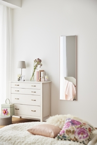 リフェクスミラー姿見 バリエ スタンダード (フィルムミラー) RMV-1-BPK (幅35cm×高さ125cm×厚み2cm)ベビーピンク｜軽量 割れない 映りがキレイ 鏡 壁掛けミラー 壁付け インテリア [0714]