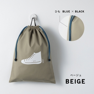 KITOKITO 巾着 シューズバッグ【L／ベージュ】｜大きめ 上履き入れ 男の子 女の子 小学校 中学校 大人 靴入れ 上履き袋 シューズ袋 靴袋 スニーカー SBL_BE [0549c2]