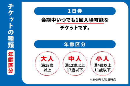 [期間限定受付]【早割】 大阪関西万博一日券 大人(満18歳以上の方の入場チケット)会期中いつでも1回入場可能。｜早割大人一日券 万博 チケット EXPO 2025 [0869]