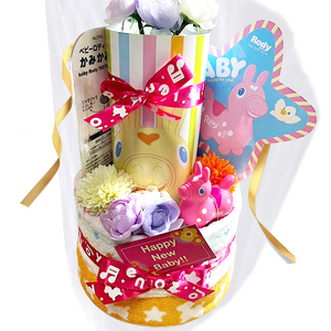 ご出産内祝い品 おむつケーキ (男の子用)｜オムツ オムツケーキ プレゼント ギフト お祝い 出産祝い [0943]