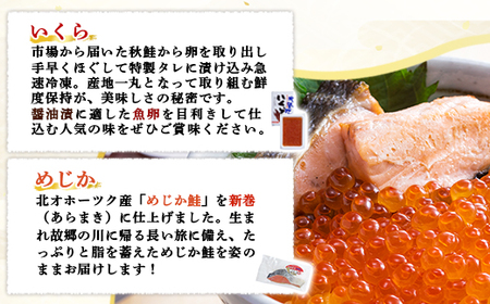 北隆丸自慢のいくら醤油漬け200g・鮭切身3尾の親子セット　オホーツク産【1600201】