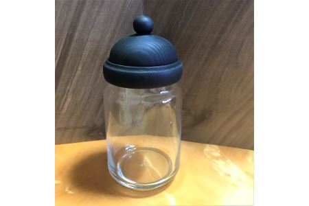 河内材ヒノキを使ったミルクボトルライト（小）ブラック