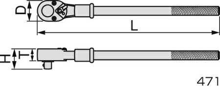 ラチェットハンドル 471　工具　TONE　トネ【受注過多のため生産が追い付かず、お届けまでにお時間がかかる場合がございます】