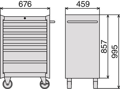 ローラーキャビネットWS207S　工具　TONE　トネ 15001-30025227