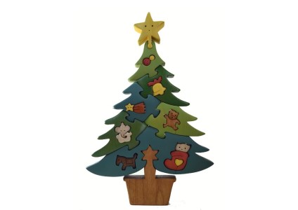木工パズルクリスマスツリー１ 知育玩具 木製パズル おもちゃ