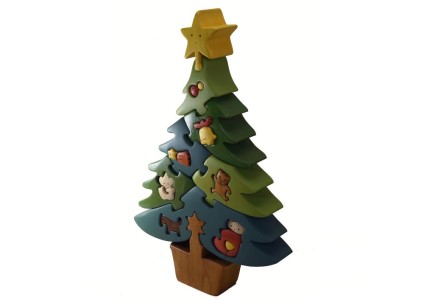 木工パズルクリスマスツリー１ 知育玩具 木製パズル おもちゃ