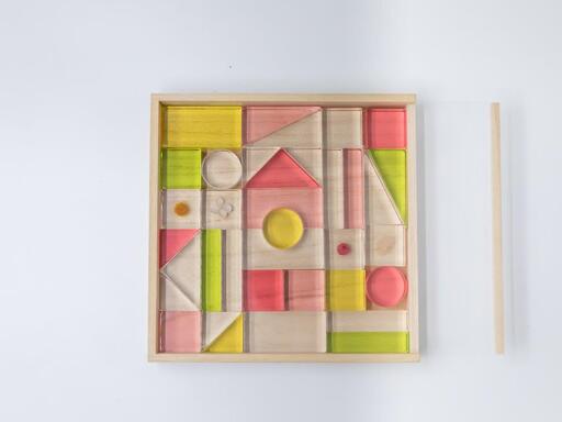 お花を閉じ込めたアクリル積み木 36ピース  ピンク HIKARINOTOY インテリア 知育 玩具 プレゼント お祝い｜こだわりの逸品 地域特産品 ギフト 自分用 人気 おすすめ