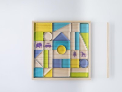 おもちゃを閉じ込めたアクリル積み木 36ピース ブルー HIKARINOTOY インテリア 知育 玩具 プレゼント お祝い｜こだわりの逸品 地域特産品 ギフト 自分用 人気 おすすめ