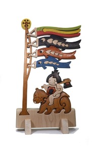 コイノボリ（金太郎色付き）知育玩具 木製パズル おもちゃ プレゼント 男の子 女の子 誕生日 クリスマス 子供 大人 ギフト つみき 積木 送料無料 積み木 木のおもちゃ 動物つみき バランス ごっこ遊び おもちゃ 木製玩具 知育玩具 子ども 国産 安心 安全 出産祝い お祝い 贈り物 日本製 無塗装 ナチュラル 職人 手作り ギフト プレゼント  