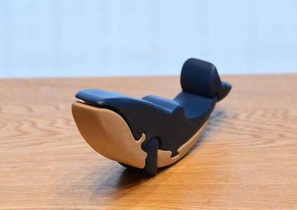 ブルーホエール（シロナガスクジラ） 知育玩具 木製パズル おもちゃ