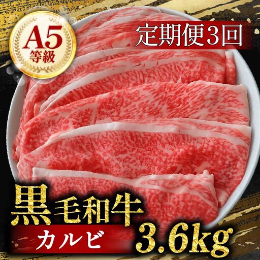 【 定期便 】 3ヶ月 黒毛和牛 A5等級 カルビ 切り落とし 1.2kg カルビ