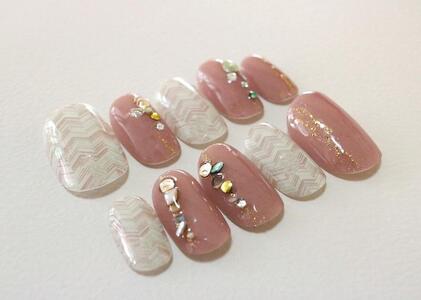 ジェルで作られた「形状記憶ネイルチップ」【K135/Sサイズ】