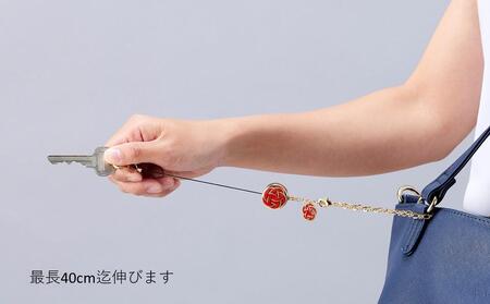 102405-1 水引細工「梅結び」リールキー紅梅