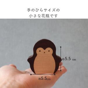 木製ペンギン花瓶 2つセット