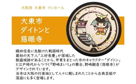 チタン製ミニチュアマンホール 大東市2枚組セット