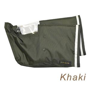 配色パイピング入り自転車用ハンドルカバー カーキ