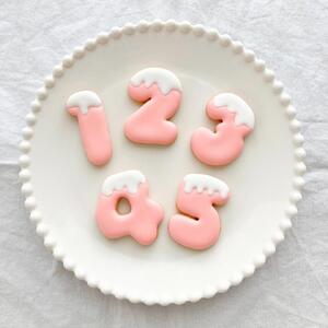 お誕生日クッキー〈くまさん〉 ピンク merry.cooking【数字:7】