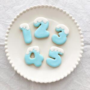 お誕生日クッキー〈くまさん〉 ブルー merry.cooking【数字:3】