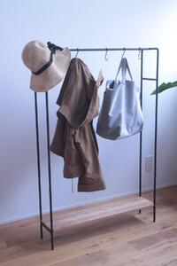 アイアンのハンガーラックMサイズ(オーク棚板付き)