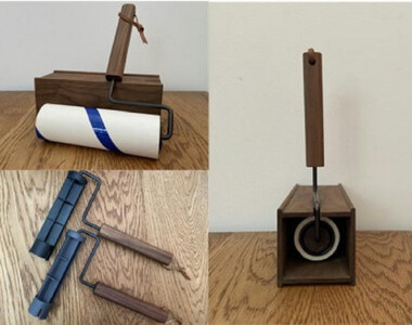 ウォルナット材とアイアンを使ったオリジナル粘着ローラー