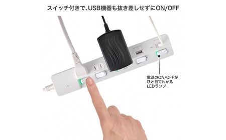 SW付USBタップ1m WLK-3221SUC(W)